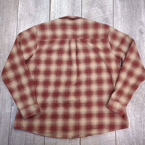 Dixxon Womens Pueblo Flannel Shirt Size 2X Red Plaid Pearl Snap Button Top - Picture 3 of 7
